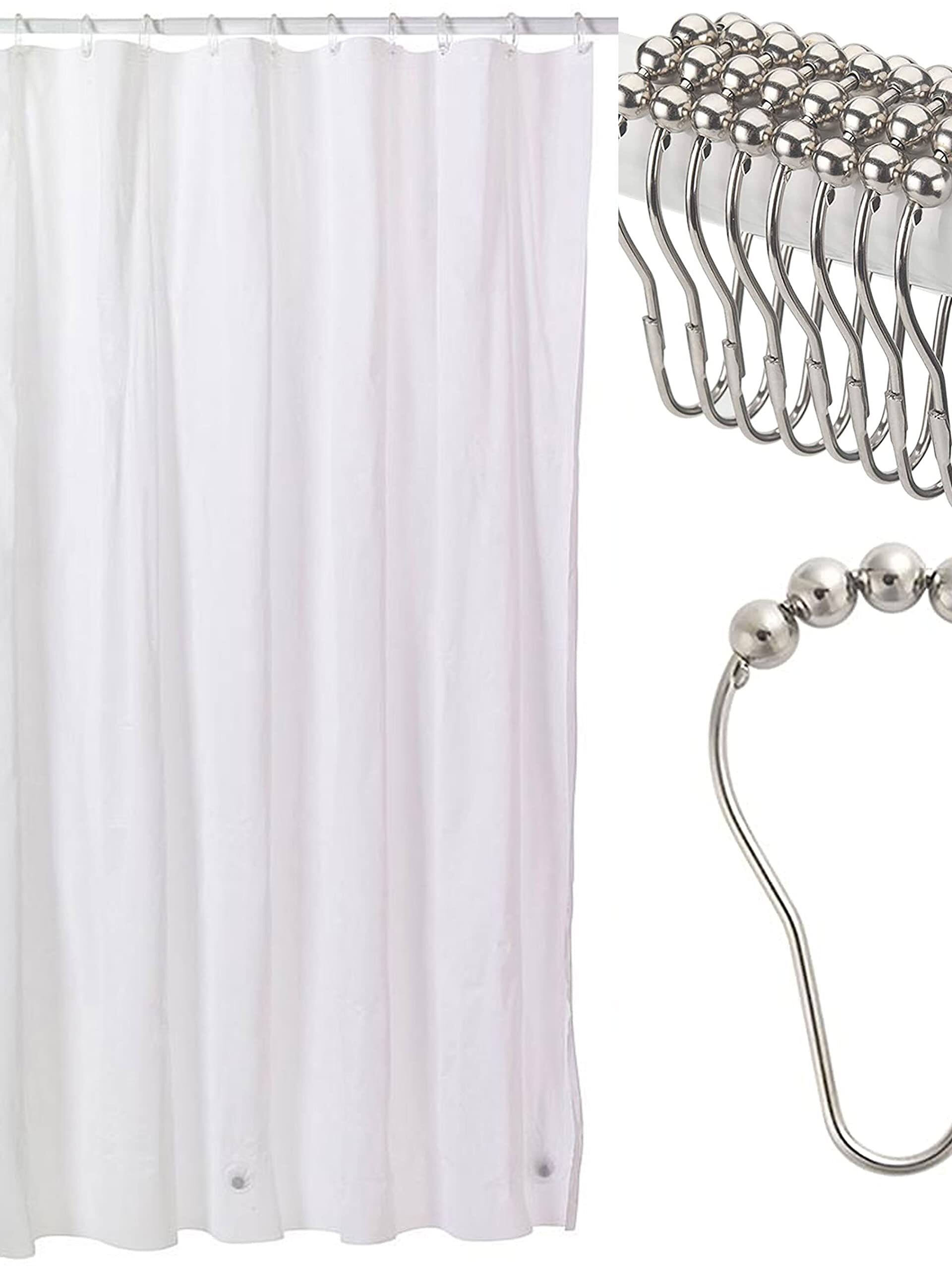 SC Shower Curtain w/12Hooks Vinyl White