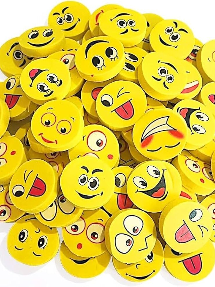 Smiley Novelty Erasers, 12 Pcs CASE 48