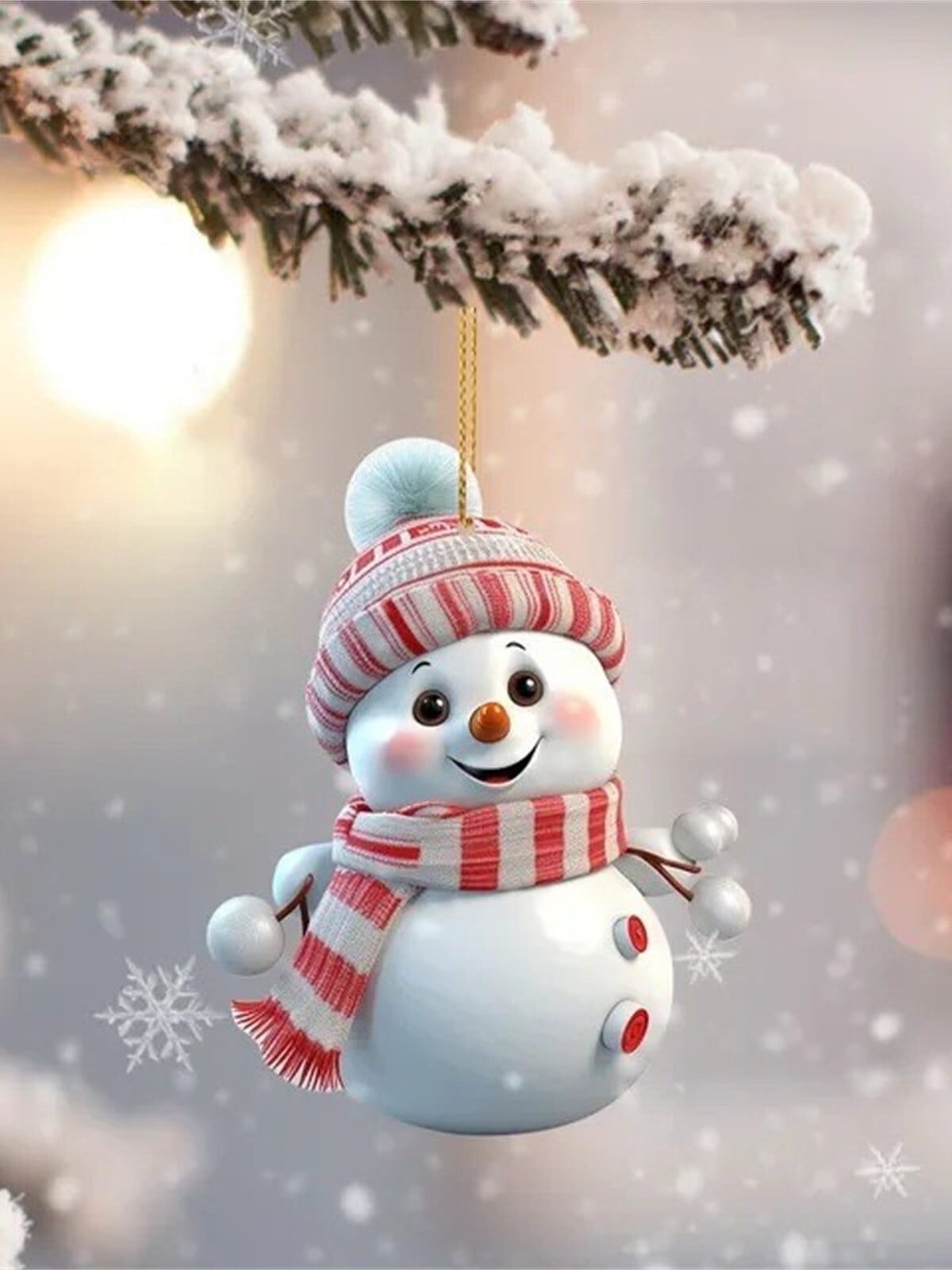 Snowman Tree Christmas Ornament per pc