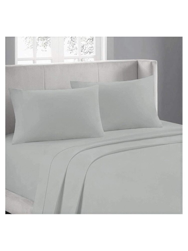 Solid 4pc Silver King Size Sheet Set