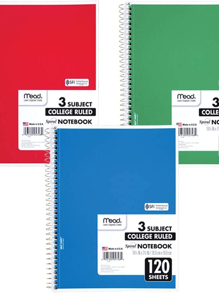 Spiral Note Book - 120 Sheets - 10.5x8''