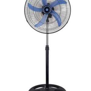 Stand Fan 18'' 5 Blade Black Grill, Blue