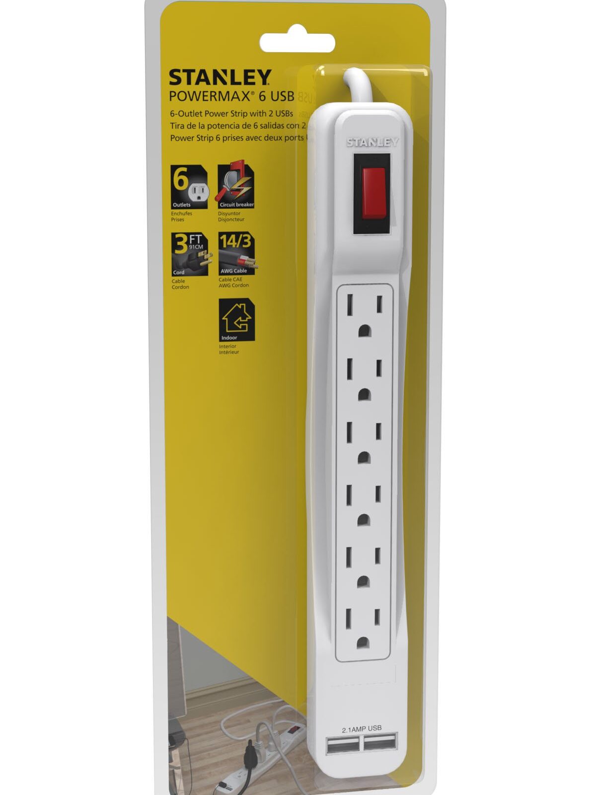 Stanley Power Strip w/6 outlets 24/Case