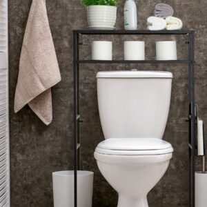 TidyHouse Black Metal Bathroom Rack Black Metal Bathroom Organizer Rack