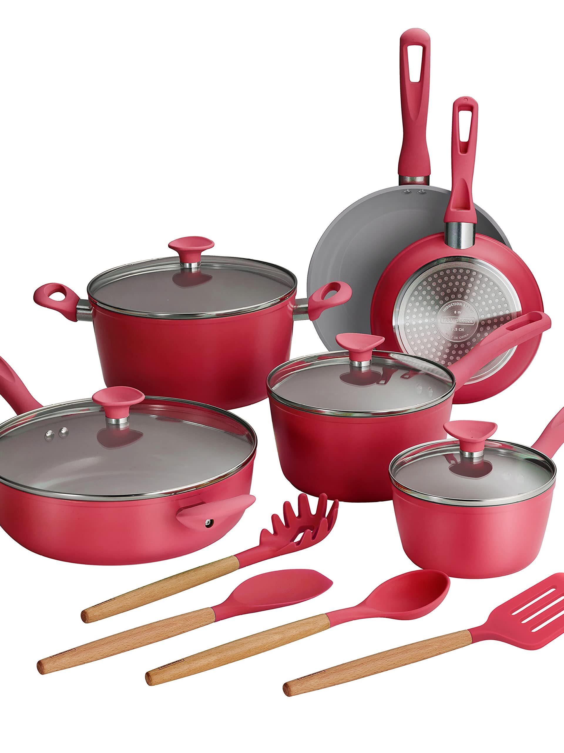 Tramontina 10pc Turim Aluminum Cookware- Pink