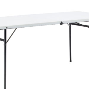White Plastic 6 ft Foldable Table